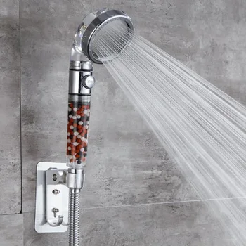 

Water Saving 1*Shower Head Shower Head High Pressure With Stones ABS Durable
