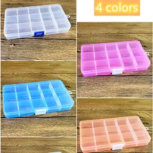 Special Price 15 Grids DIY Tools' Packaging Box Portable Electronic Components Screw Removable Storage Box Colorful Plastic Jewelry Case Color