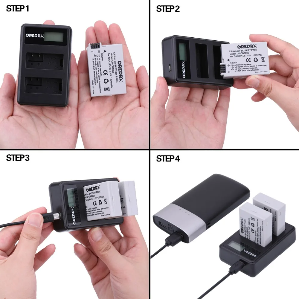 GREPRO LP-E8 LP E8 LPE8 батарея для камеры AKKU+ двойной ЖК USB зарядное устройство для Canon EOS 550D 600D 650D 700D Rebel T2i T3i T4i T5i