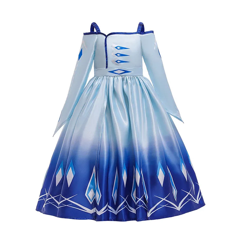 Одежда для девочек Aisa костюм «платье принцессы», новинка, для детей от 4 до 12 лет, Хэллоуин, Рождество, г., горячая Распродажа, качественная одежда - Цвет: Серебристый