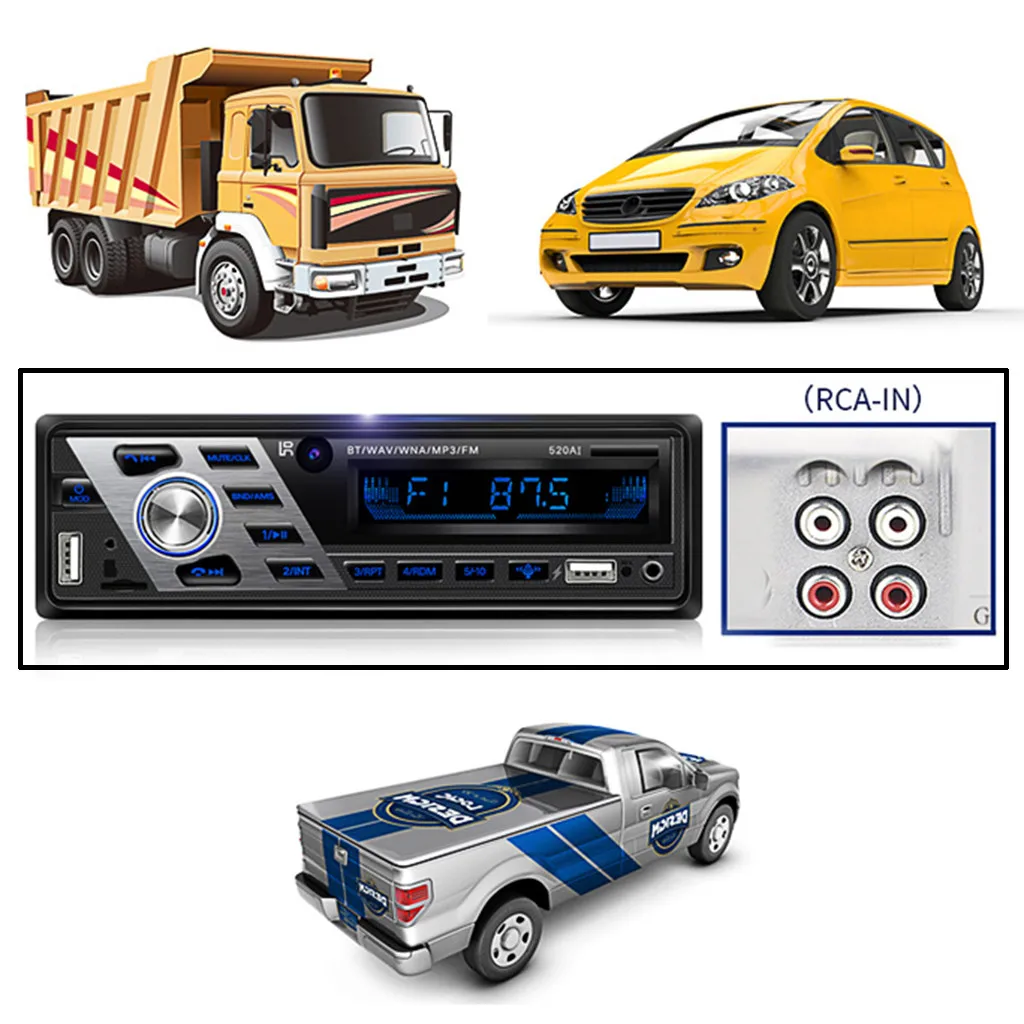 Bluetooth Автомобильный MP3-плеер с USB Зарядное устройство 12/24V автомобиль радио FM с дистанционным управлением по Bluetooth Управление SD карт MMC карт памяти с USB Порты и разъёмы# YL1