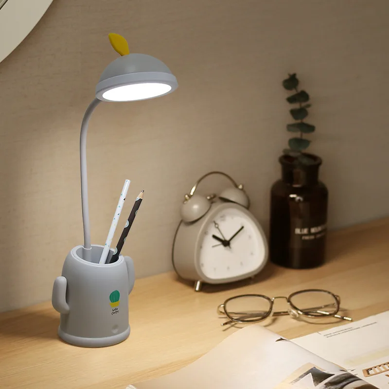 

Cactus Eye Protection Learning Lamp Creative Pen Container Storage Reading Light Folding Children Bedside led usb Light