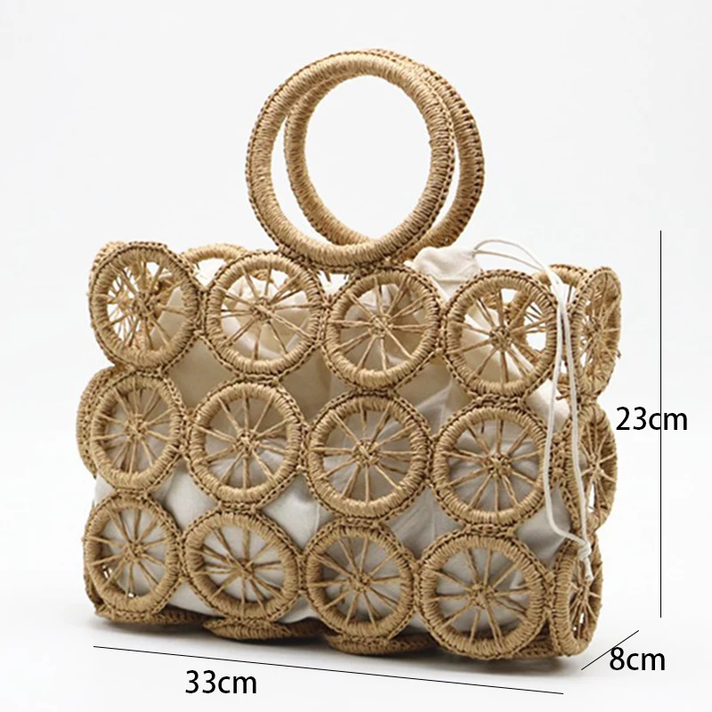 Fashion Rattan Hollow Straw Handbags Women Handmade Wicker Woven  Summer Beach Crossbody Bags Female Bali Bohemia Travel Totes