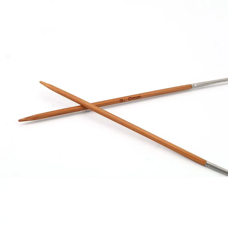 3.0-12mm Natural Bamboo Circular Knitting Needles Silver Color