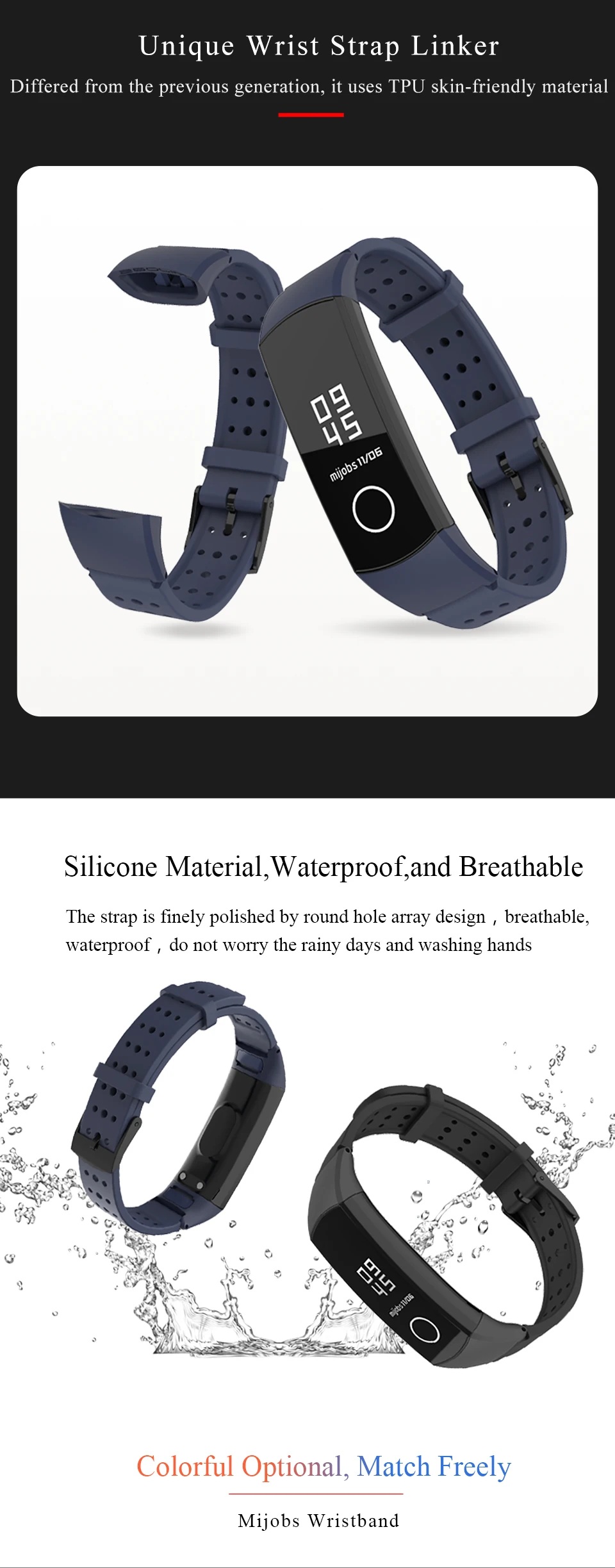 Mijobs силиконовый спортивный honor Band 4 ремешок для huawei honor Band 4 браслет correa honor band 4