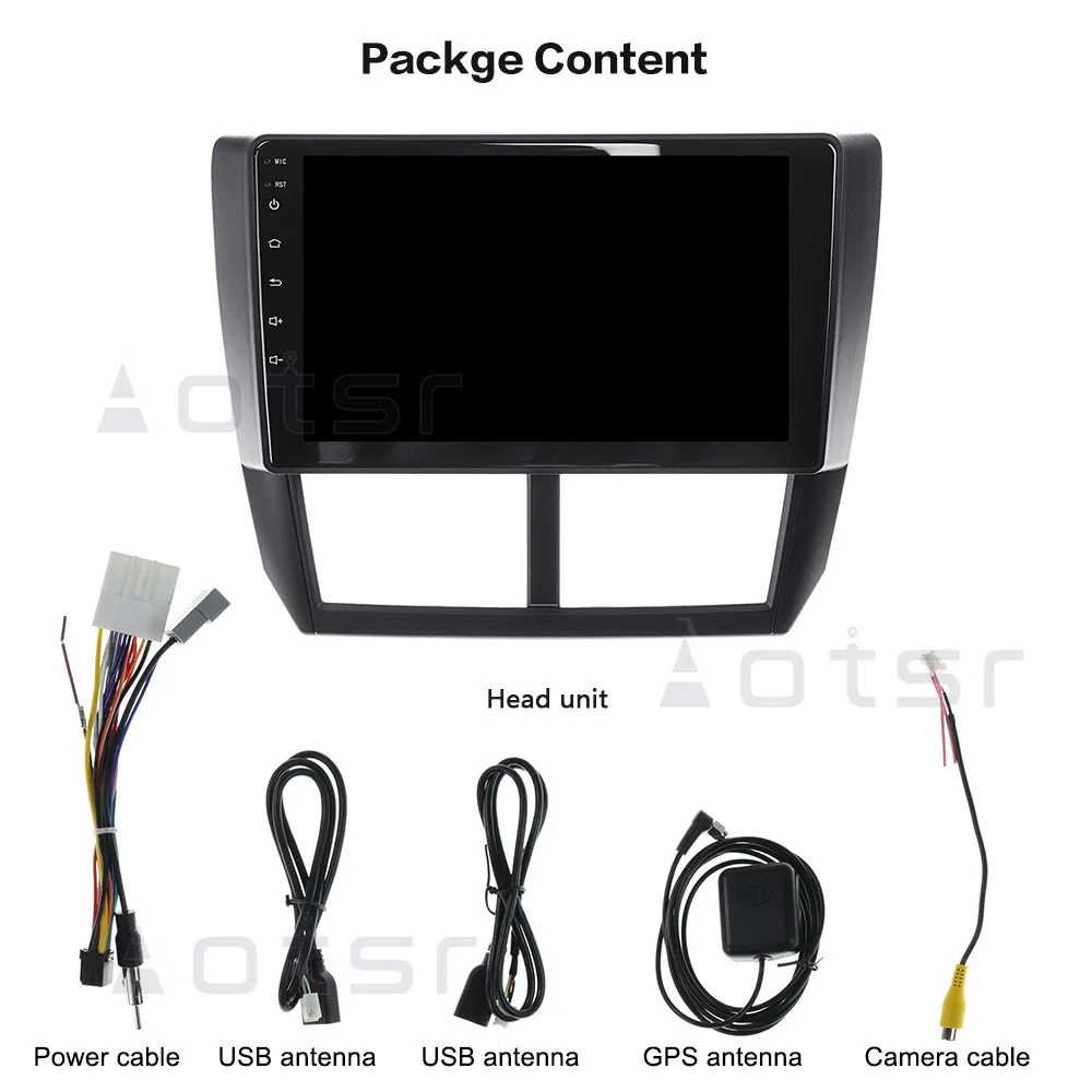 Автомобильный мультимедийный плеер AOTSR 1DIN 9 дюймов GPS Android 8 1 для Subaru Forester 2008 2012 4 Гб