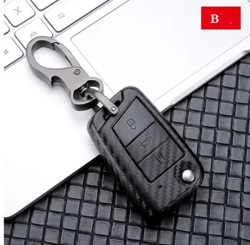 

Carbon car key cover key case holder for VW Bora Jetta POLO Golf 7 4 5 6 MK5 MK6 MK7 Passat b5 T-ROC Tiguan MK2 2016-2019