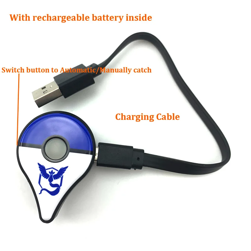 Перезаряжаемый Bluetooth браслет для Pokemon Go Plus с батареей внутри