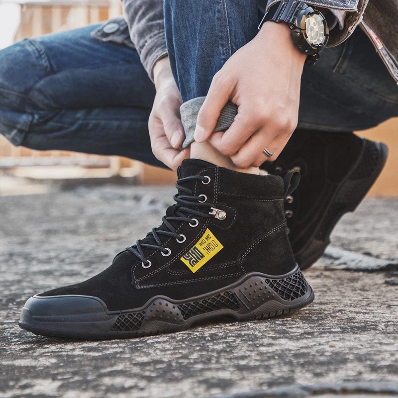 Fashion Men's Boots Non-slip Retro Trend Ankle Boots Tide Tooling Shoes Casual Martin Boots Walking Footwear Ankle Botas Hombre