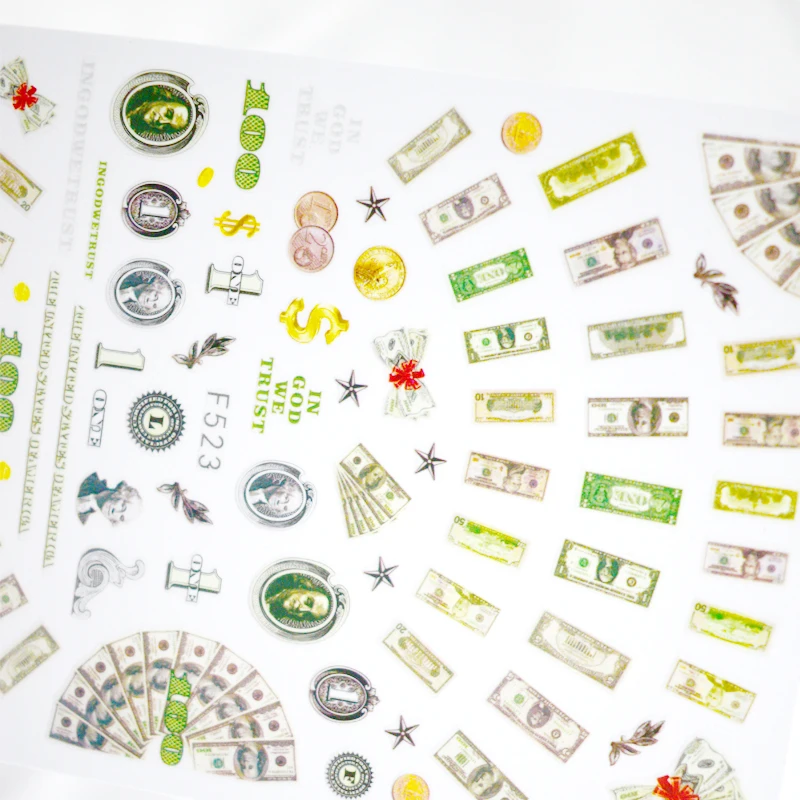 

1pcs luxury brand logo nail stickers color designer nail stickers snake pattern nail decoration accessories