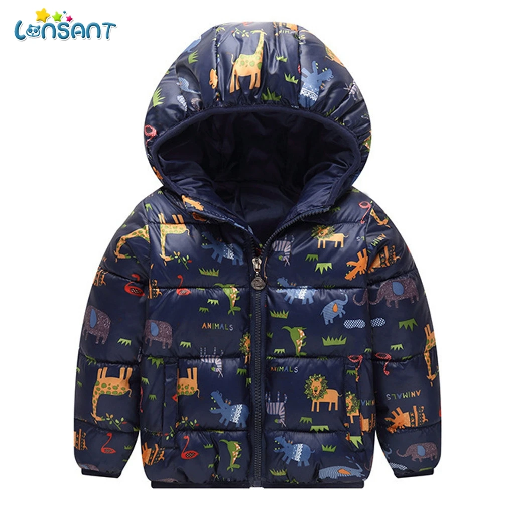 

LONSANT Children Winter Outdoor Jackets For Boys Clothing Hooded Warm Outerwear Zipper Pockets Baby Kids CoatsN30