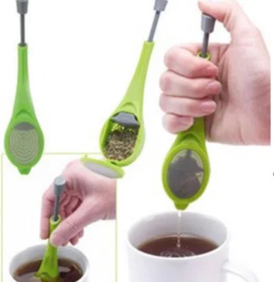 Healthy Food Grade Flavor Total Tea Infuser Gadget Measure Swirl Steep Stir and Press Plastic Tea&Coffee Strainer Tea Filter