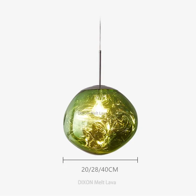 Стеклянная DIXON Melt Lava необычная люстра, Подвесная лампа E27, креативная Люстра для спальни, Подвесная лампа, светодиодные лампы, светодиодная лампа - Цвет абажура: Green