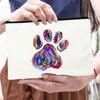 Peace Love Dogs Print Women Cosmetic Bags Love My Dog Cute Paws Zipper Makeup Pouch Travel Toiletry Organizer Bag Large Capacity 6