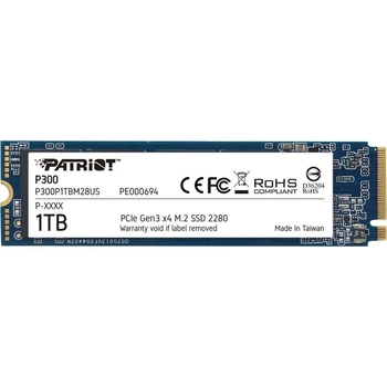 

Patriot P300 P300P1TBM28 SSD, M. 2, 1.0 Tb, PCI-Ex4, read: 2100 MB/s, write: 1650 MB/s, TLC 3D