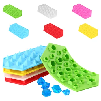 

1Pcs Ice Cream Maker For Party Bar Whiskey Ball Maker 3D Diamonds Ice Tray Kitchen Tools Silicone Ice Cube Mold DIY Pudding Tool