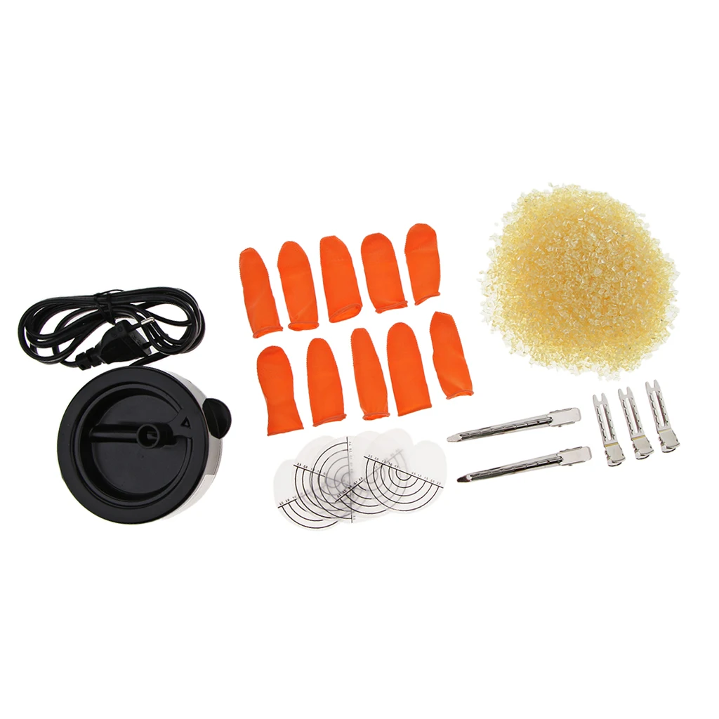 Hot Fusion Glue Keratin Melt Hot Pot Hair Extensions Tools Kit with Free Glue Beads EU Plug