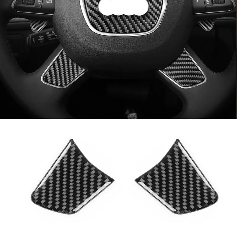Карбон волокно рулевое рулевая панель накладка для Audi A6 C7 A6L 2012 2013 - Название цвета: B