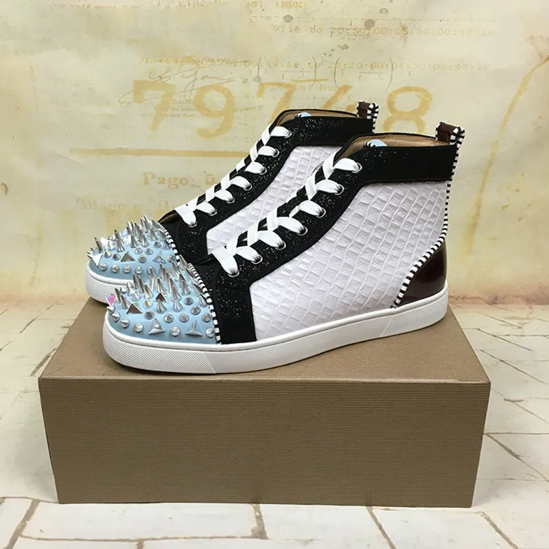 

2019-20 High Toe Men's Sneakers Head Toe Spikes Flats Shoes Men Mixed Color New Style Casual Shoes Male Outdoor Vacation Shoes