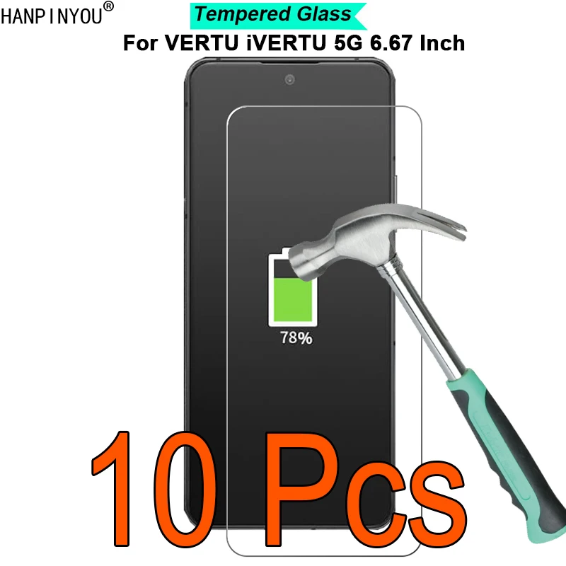 

10 Pcs/Lot For VERTU iVERTU 5G 6.67" 9H Hardness 2.5D Ultra-thin Toughened Tempered Glass Film Screen Protector Guard