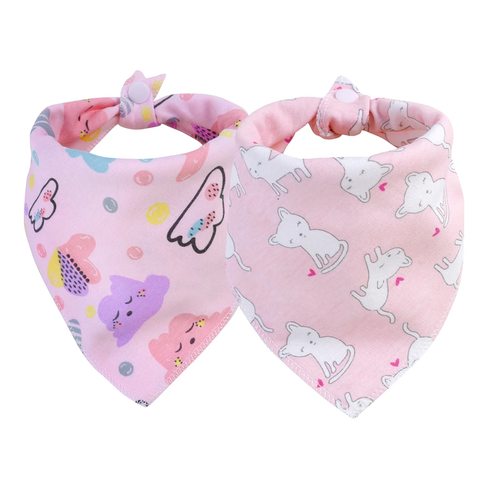 car baby accessories 100% Cotton Baby Bibs Triangle Double Bibs Cartoon Print Saliva Towel Baby Boys Girls Feeding Towel Apron Cotton Bandana Bibs Baby Accessories best of sale