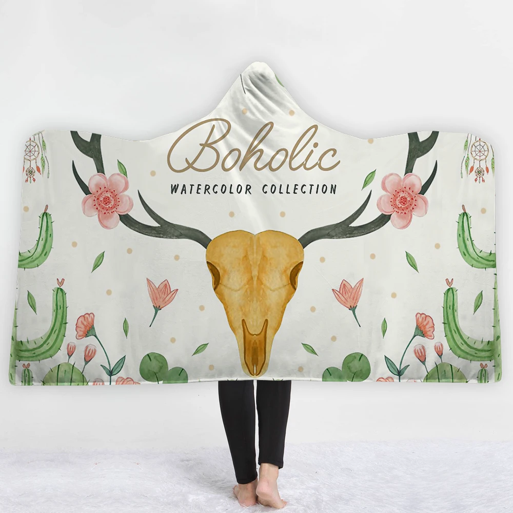 

Animal deer lovely Blankets hats soft bedroom comfortable keep warm high quality soft Elegant style white background blanket