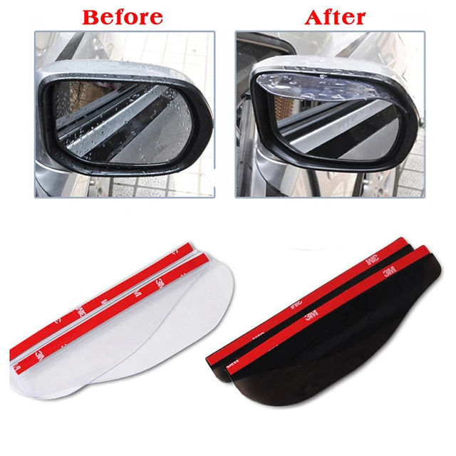 2PCS Car Rear View Mirror Rain Eyebrows with Air Guide Opening, Rainproof  PVC Auto Side Mirror Guard, Waterproof Rearview Mirror Smoke Cover, Car