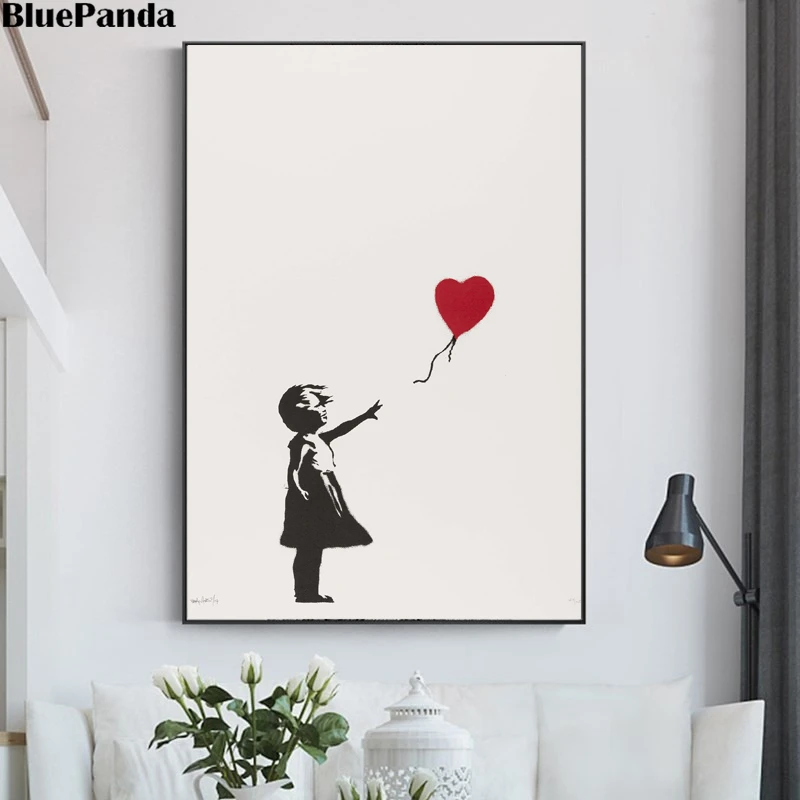Бэнкси Граффити уличное искусство принты на холсте Девушка с воздушным шаром плакат декоративная картина на стену картина для гостиной домашний декор
