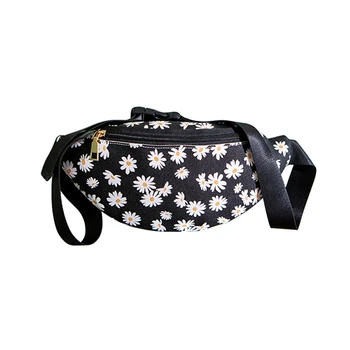 

2020 Fashion Trend Men Women Daisy Print Waist Pack Adjustable Dumpling Shaped Chest Bag Wild Style Zipper Hip Chest Pocket