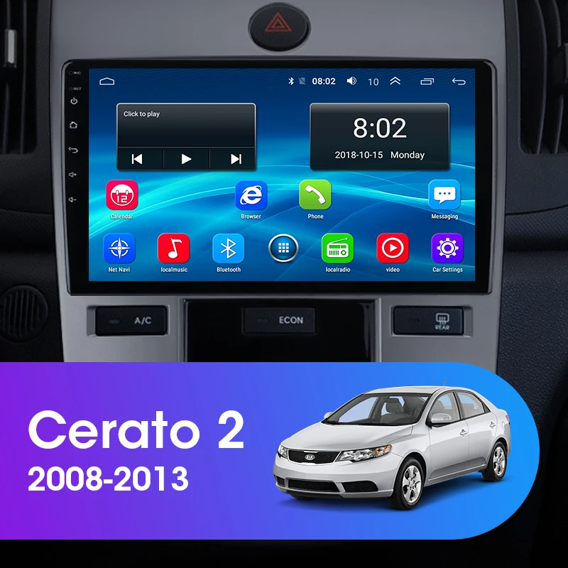 Android 8,1 2din Автомагнитола для Kia Cerato 2 TD 2008-2013 Автомагнитола Мультимедиа Видео плеер навигация gps 2 Din Dvd головное устройство