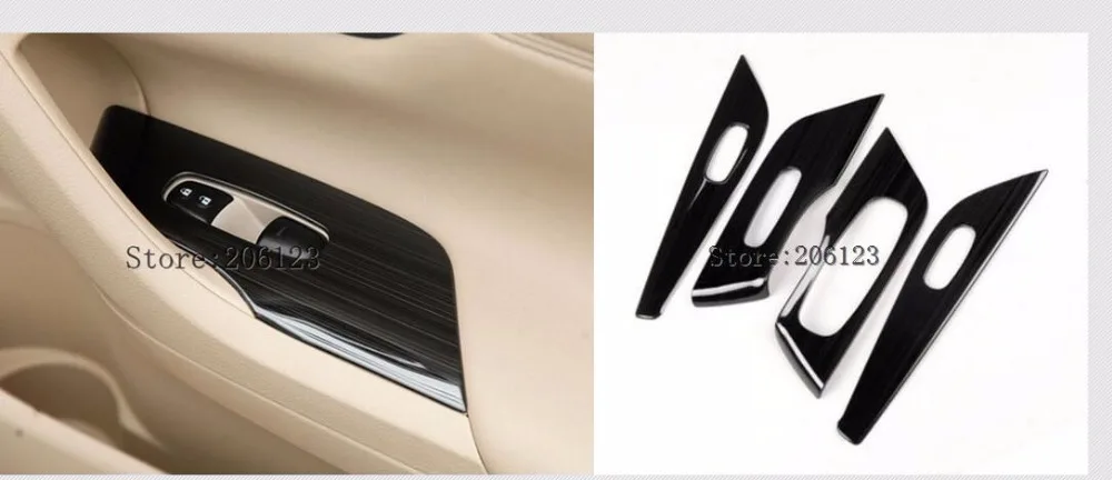 

For Nissan Teana / Altima 2013-2017 Inner Door Armrest Window Lift Switch Button Panel Strip Sticker Cover Trim 6 Pcs/set