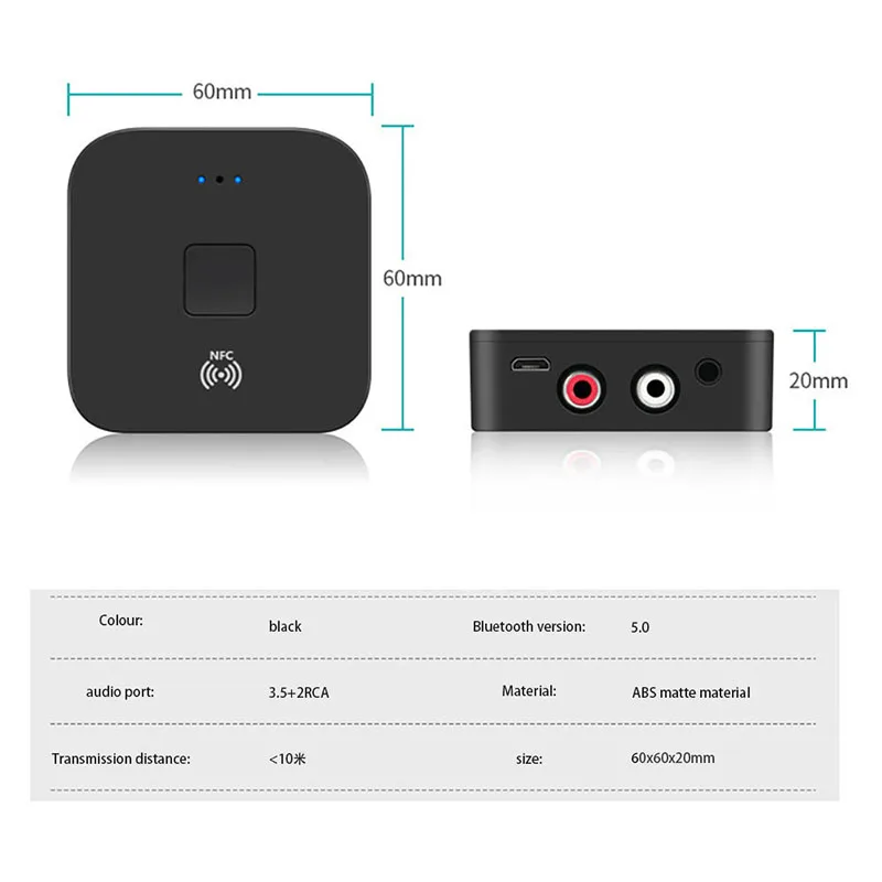 Bluetooth NFC ресивер 5,0 3,5 мм разъем Aux беспроводной адаптер Музыка для ТВ автомобильный динамик RCA Bluetooth 5,0 Аудио приемник адаптер