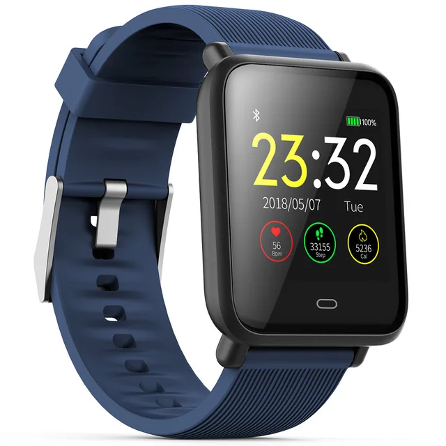 Продукт 2 для покупок с несколькими циферблатами Q9 Smartwatch IPX67 band - Цвет ремешка: blue