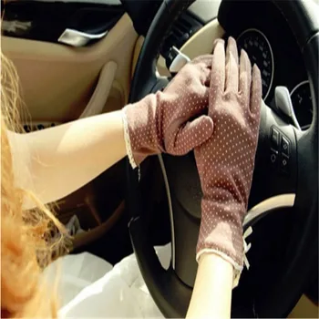 

Fashion Summer Drive Women Sun Protection Wrist Gloves & Mittens Dot Elastic Lady Girl Women's Gloves