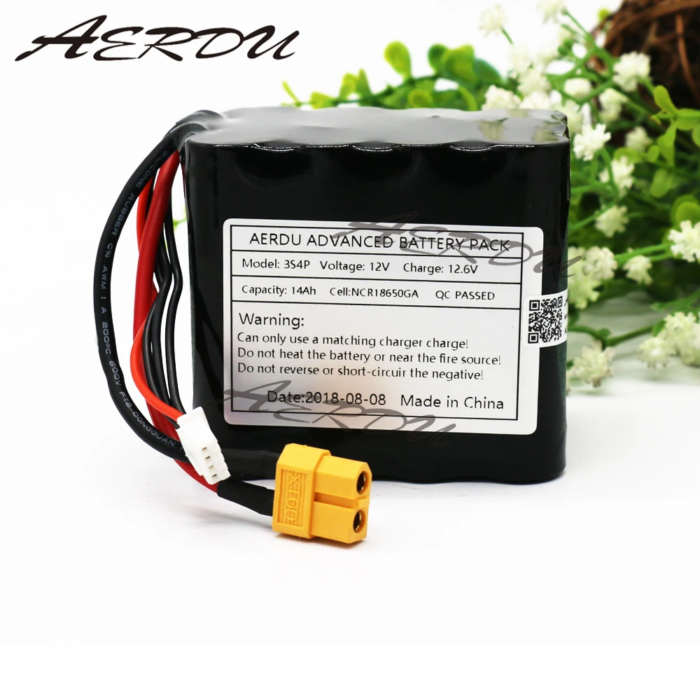 AERDU 3S4P 14Ah 11,1 V 12,6 V комплект литий-ионный батарей для NCR18650GA БПЛА 10,8 V батареи баланс зарядное устройство RC игрушка JST-XH XT60 20A