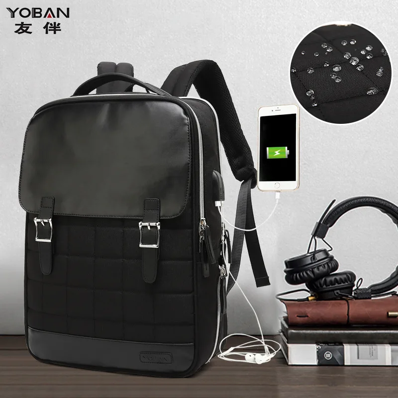 

Fashion Backpack Creative USB Charging Schoolbag 15-Inch Laptop Waterproof Computer Bag Men's