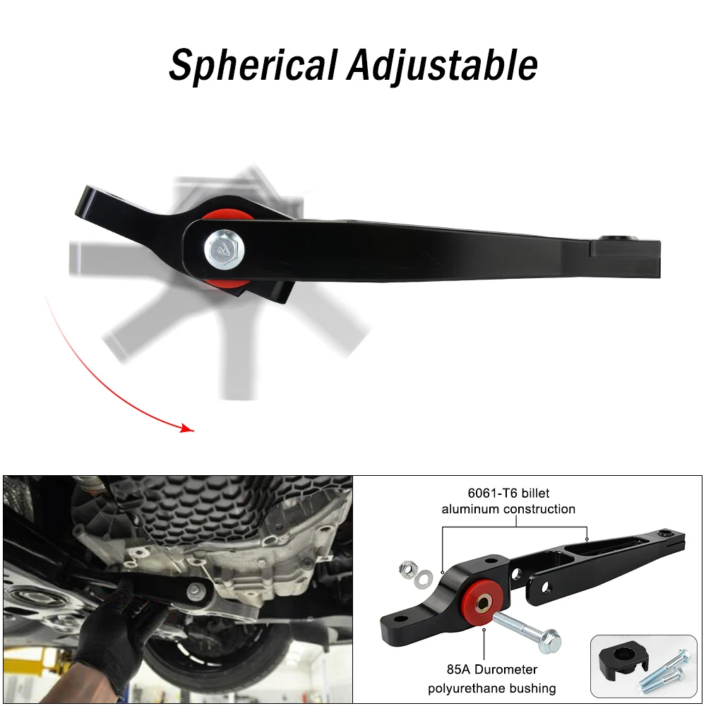 Hypertune-Spherical Pendulum Mount + Billet MQB Dogbone Mount Insert For 15+ VW Mk7 Golf R GTI 5Q0198037C TSB05+BMI02