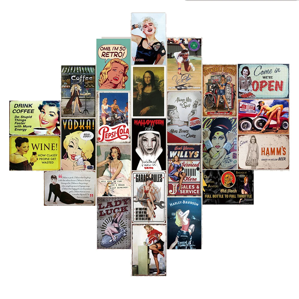 Винтажные Ретро красивые привлекательные женские металлические плакаты