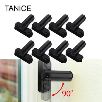 

TANiCE 8pcs Window Lock Sash Blocker Jammer Black UPVC Door Window Restrictor Lock for Home Child Security Safety Locks