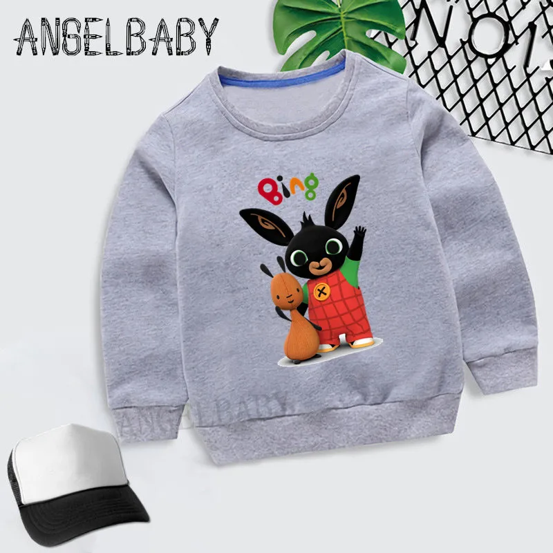  Boys Girls Sweatshirt Kids Bing Rabbit/Bunny Cartoon Print Hoodies Children Autumn Tops Baby Cotton