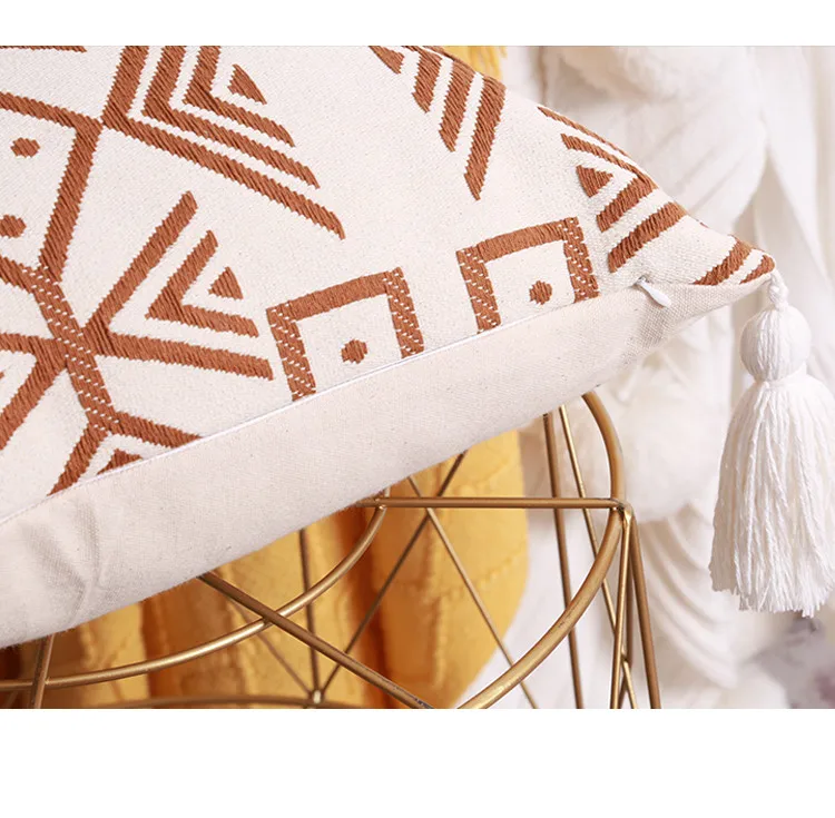 Waliicorners Home Decor Geometric Tassels Cushion Cover 45x45cm 30x50cm Beige Black Cotton Jacquard Pillow Cover 8 Hae3fe8f71d794f678b79b0aa5673dd9aG