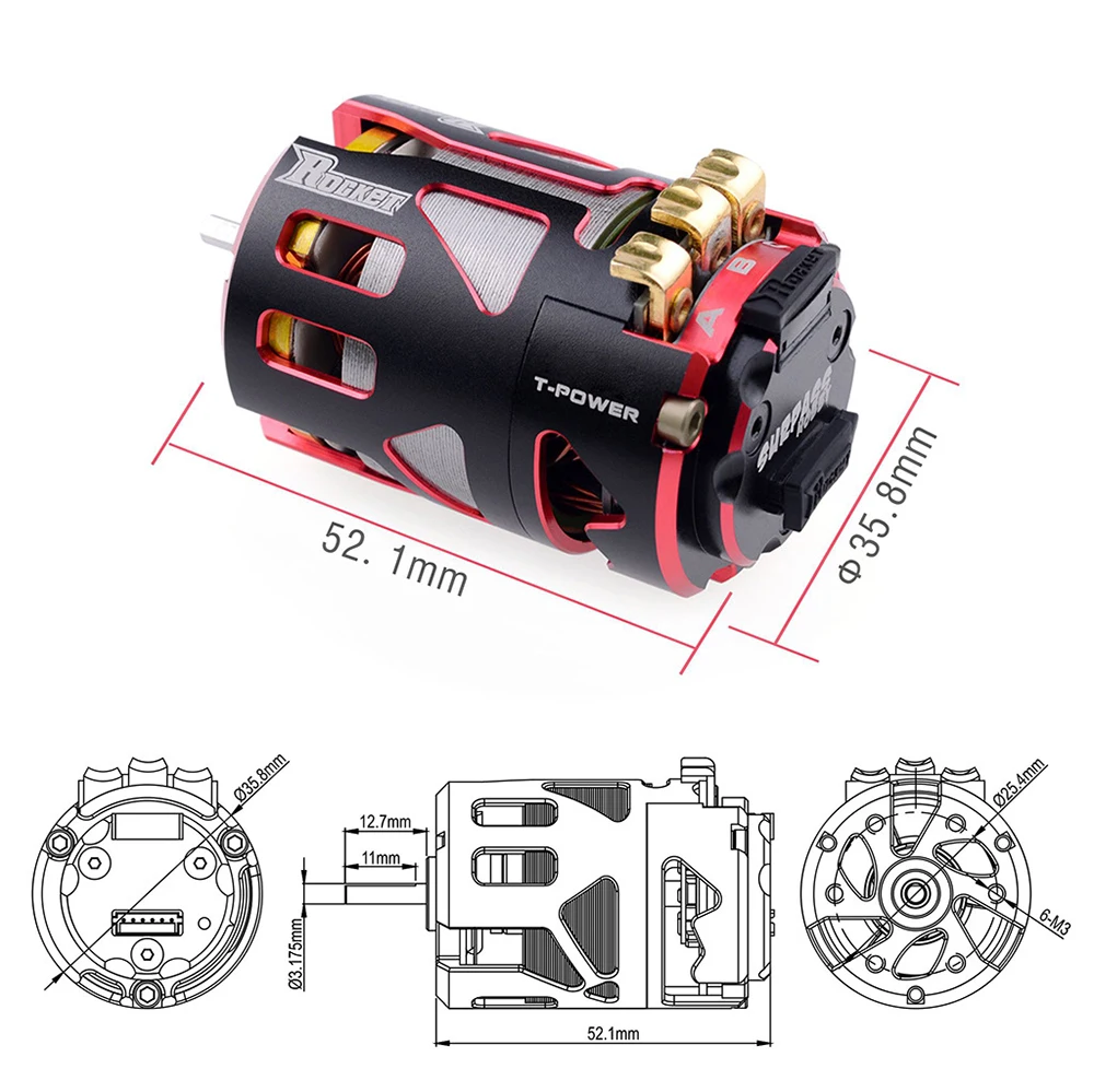 US $47.44 Rocket 540 V4S 45T 85T 135T Sensored Brushless Motor for Modified Drift Spec Stock 110 112 F1 Ca