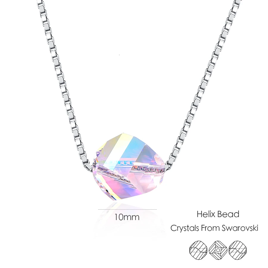 Подвески с кристаллами Swarovski, ожерелье s для женщин, новинка, модное геометрическое сердце, круглые хрустальные бусы, вечерние ювелирные изделия, подарок - Окраска металла: 5020-10mm