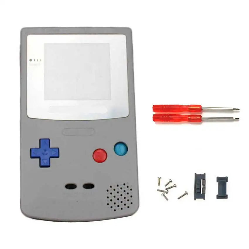 YuXi полный корпус оболочка Крышка запасная часть для nintendo для Gameboy цвет консоль GBC чехол с инструментами - Цвет: Grey