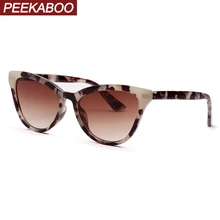 Peekaboo черепаха женские солнцезащитные очки кошачий глаз Белый Черный Леопард uv400 ретро солнцезащитные очки для женщин Дешевые женские аксессуары