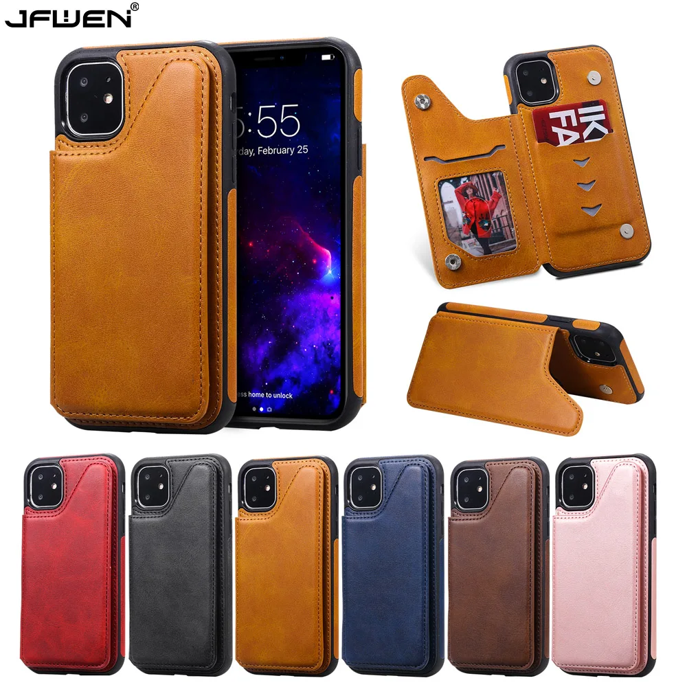 Кошелек держатель для карт кожаные чехлы телефона с бумажником iphone 12 11 Pro Max XR X 8 7 6
