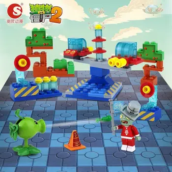 

050302 Plants vs. Zombies Toys Future World Super Scene Mysterious Egyptian Plastic Fighting Building Blocks