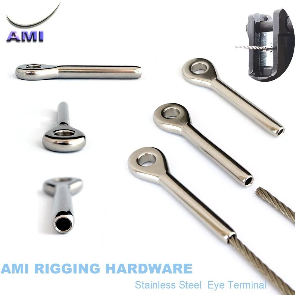 AB Tools Rigging Terminal Swageless – 2 Stück, Edelstahl 316, Für 4 Mm Kabel, 8 Mm Öse, Ohne Spezialwerkzeug