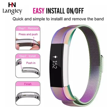 

For Fitbit Alta HR and Alta Milanese Replacement Band Small & Large (5.5" - 8.6") For Fitbit Straps Strong Magnetic closure