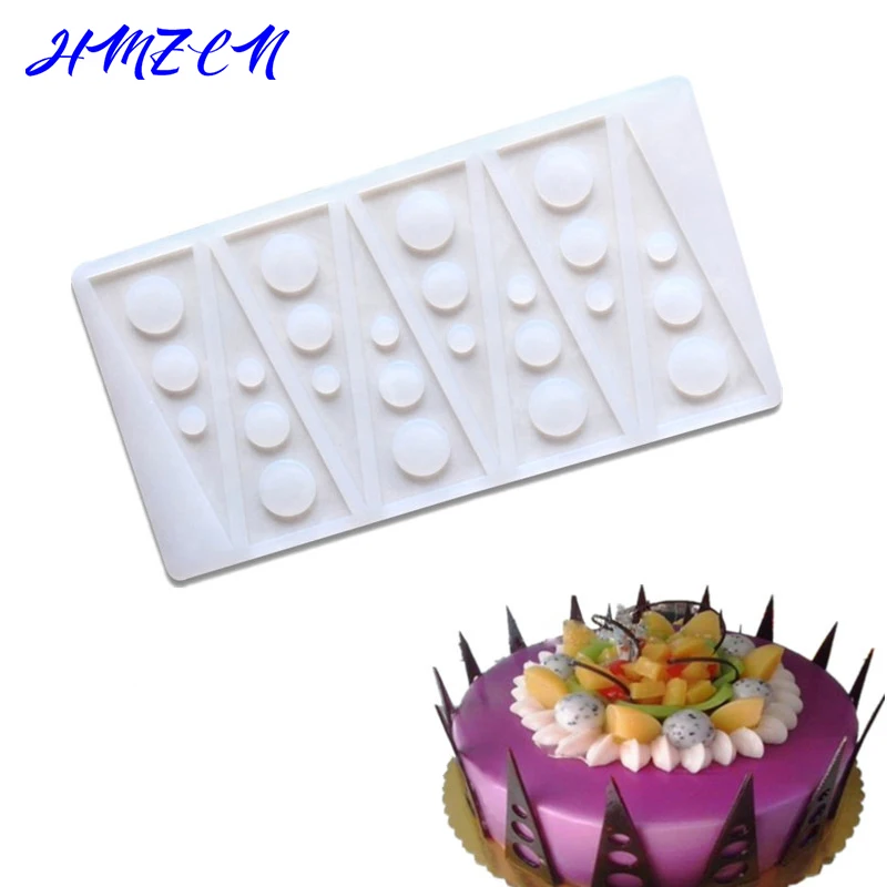 

1pc Triangular Circle Diy Silicone Chocolate Fondant Candy Mold Cake Decorating Tools Home Handmade Cake Mold Muffin Pan Baking